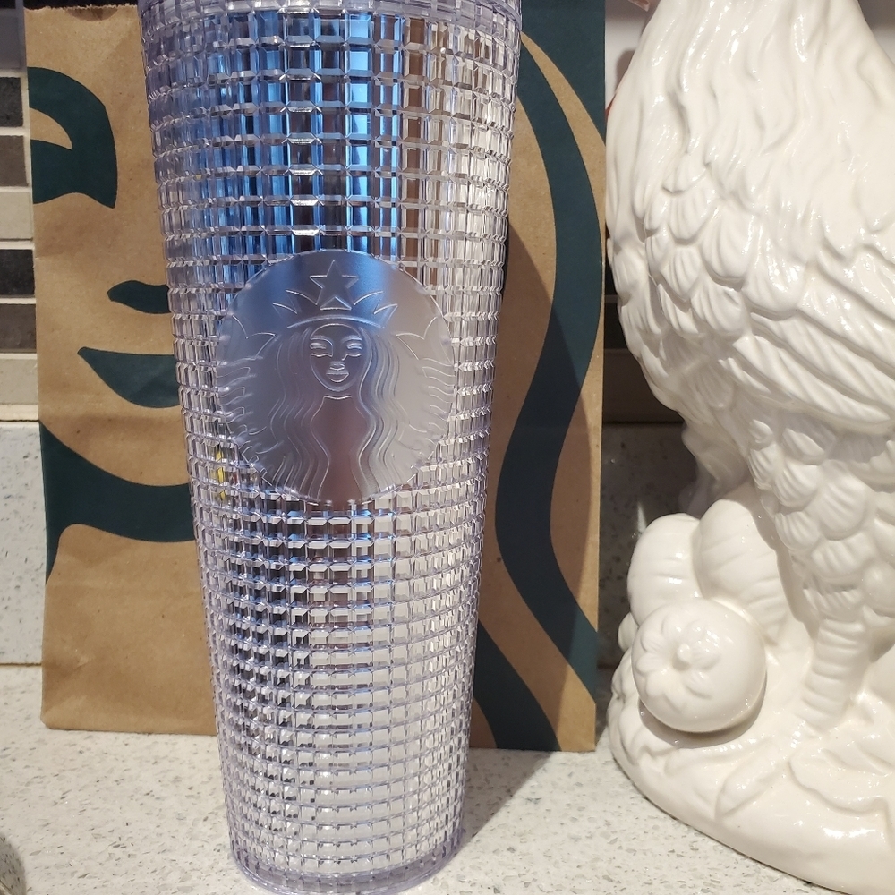 2020 Starbucks Holiday Silver Disco Ball Tumbler Venti Cold Cup Lid Straw New - Picture 8 of 9